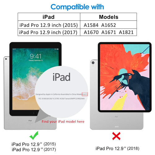 JETech Screen Protector for iPad Pro 12.9" 2nd/1st Gen (2017/2015), 1-Pack 1