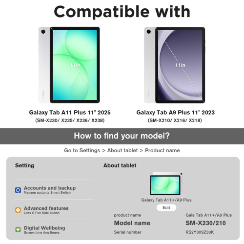 ProCase 1 Pack Screen Protector for Galaxy Tab A11 Plus/Tab A9 Plus 1