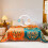 Doublesided Sofa Large Bed Throw BlanketBohemian Burnt Orange Bedsprea 2
