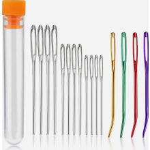 Paquete de 16 agujas de tapicería de ojo grande, agujas de hilo de acero inoxidable para coser lana y proyectos de ganchillo.