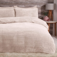 Sleepdown Teddy Fleece Duvet Set with Duvet Cover and Pillowcases Very