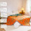 Doublesided Sofa Large Bed Throw BlanketBohemian Burnt Orange Bedsprea 4