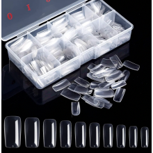 500 puntas de uñas postizas acrílicas transparentes, uñas artificiales para mujer, extensiones de manicura de gel.