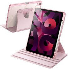 JETech 360 Rotating Case for iPad Air 11" M4/M3/M2 & iPad Air 5/4, Pink