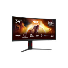 AOC CU34G4ZCA 34 inch UW-QHD Monitor Curved, 240Hz, Fast VA Panel, 1ms GtG, Adaptive Sync, HDR400, FreeSync Premium, Height Adjustment, (3440x1440 HDM