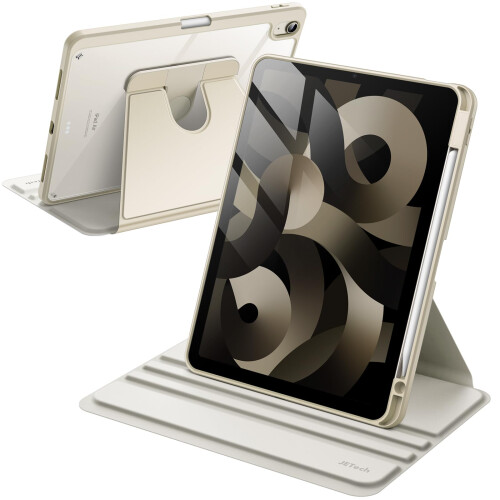JETech 360 Rotating Case for iPad Air 11" M4/M3/M2, Air 5/4, Starlight