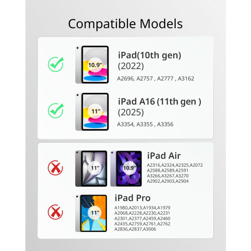 CACOE Case for iPad A16 11th/10th Generation with Screen Protector 1