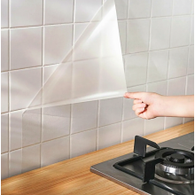 Lámina protectora transparente para cocina, 60 x 500 cm, impermeable y resistente al aceite, para azulejos, armarios y estantes.