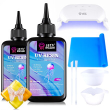 LETS RESIN UV Resin Kit with Light 200g Crystal Clear UV Glue