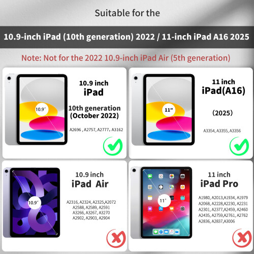 CACOE Case for iPad A16 11th/10th Generation with Screen Protector 1