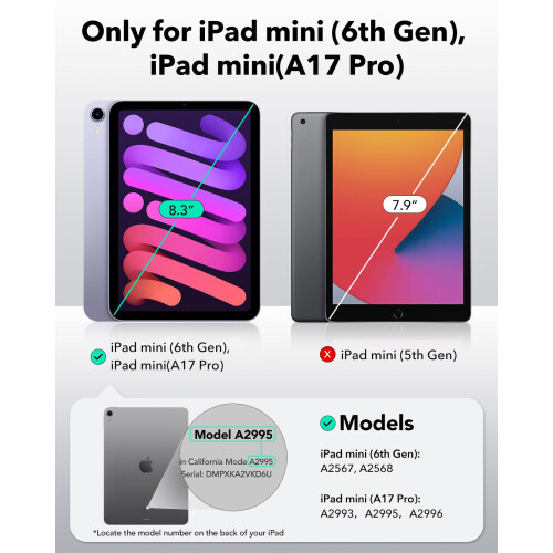 ESR 2 Pack Paper-Feel Screen Protector for iPad Mini 7th/6th Gen 8.3 Inch 1