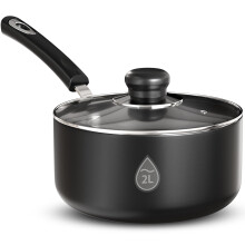 KICHLY 18 cm 2Ltr Nonstick Saucepan with Glass Lid Multipurpose Induct