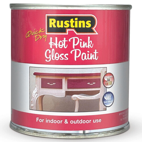 Rustins RUSTINS Hot Pink Gloss Paint 250ml