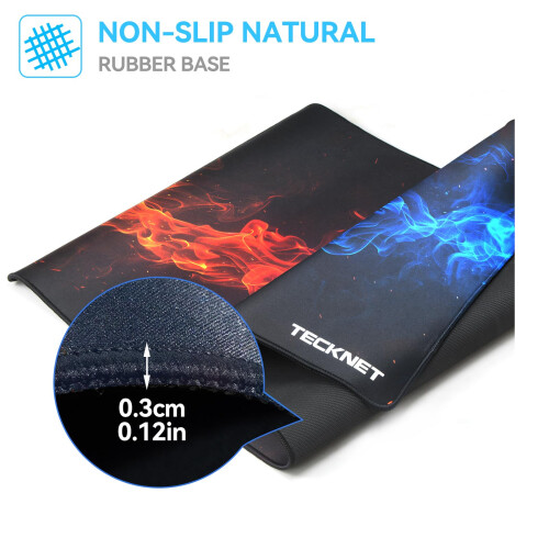 TeckNet TECKNET Gaming Mouse Mat, 900x400x3mm Large Mouse Pad - Blue Red Flame 2