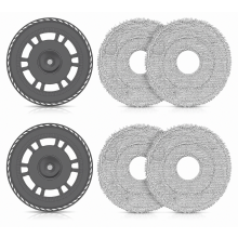 almohadillas de repuesto con 2 placas de fregona para aspiradoras robot, piezas lavables para la limpieza de suelos.