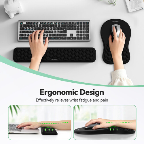 TeckNet TECKNET Mouse Mat Wrist Support and Keyboard Wrist Rest Set 1