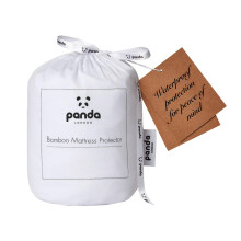 Panda Bamboo Mattress Protector White UK Double Waterproof UltraThin