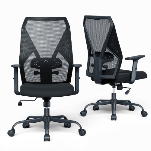 SIHOO Office Chair SpaceSaving Adjustable Lumbar Support Black
