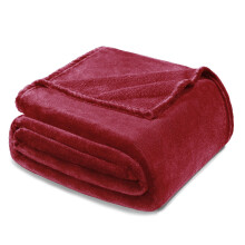 Exclusivo Mezcla Large Soft Fleece Twin Size Blanket for Bed Deep Red