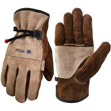 WZQH Leather Work Gloves for Men or Women.Gardening,Welding,Coffee-grey 2XL