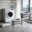 Collapsible Laundry Basket Washing Basket with Legs 45L Plastic Grey 4