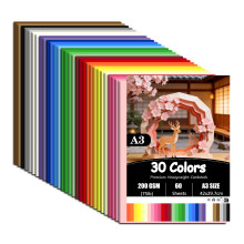 60 Sheets Coloured Card A3 30 Assorted Colours 200 gm² Card Stock Craf
