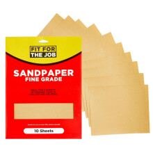 Fit For The Job 10 Large A4 Size Sheets Fine Grade Sandpaper