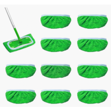 Paquete de 10 almohadillas reutilizables de microfibra para fregona, 25,4 x 11,5 cm, paños lavables para limpieza en seco y húmedo.