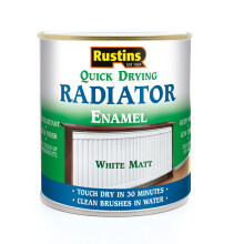 RUSTINS Quick Drying Radiator Paint White Matt 500ml - – Long-Lasting Heat-Resistant Finish for Radiators and Metal Surfaces, Easy Application