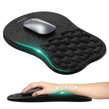 TECKNET Mouse Mat Wrist Support, Ergonomic Wrist Rest Mouse Pad, Stripe