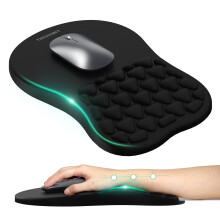 TECKNET Mouse Mat Wrist Support, Ergonomic Wrist Rest Mouse Pad, Black