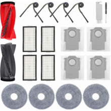 Kit de repuestos para aspiradora robot: 1 cepillo principal, 4 cepillos laterales, 4 filtros HEPA, 4 almohadillas de fregado, 4 bolsas para el polvo.