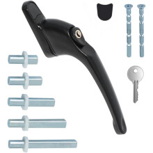 FixRello PVC Window Handles for uPVC Windows - Handle for uPVC Windows and Double Glazing (1, Black)
