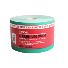 ProDec 50m Roll 120 Grit Green Aluminium Oxide Abrasive Sanding Paper