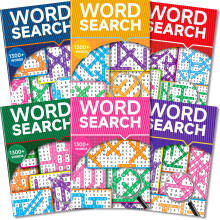 Elfew 6 Pack Large Print Word Search Books for Adults 8000 Wordsearch