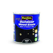 Rustins Quick Dry Outdoor Wood Stain Ebony 1ltr - Durable and Weather-Resistant Finish, Fast Drying, Vibrant Color for Decks, Fences, & Furniture, Ava