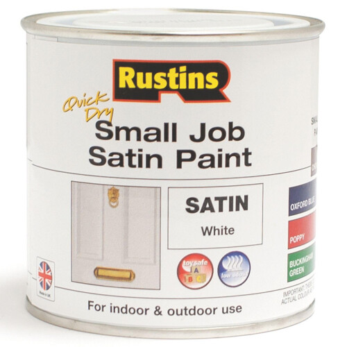 Rustins RUSTINS Small Job Satin Paint White 250ml
