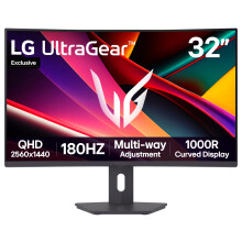 LG UltraGear G6 32G60ZA Gaming Monitor (Excl.) - Curved QHD 1440p, 32 inch, 180Hz, 1ms GtG, FreeSync, HDR10, Multi Adjustable display, HDMI, DP1.4, Bl