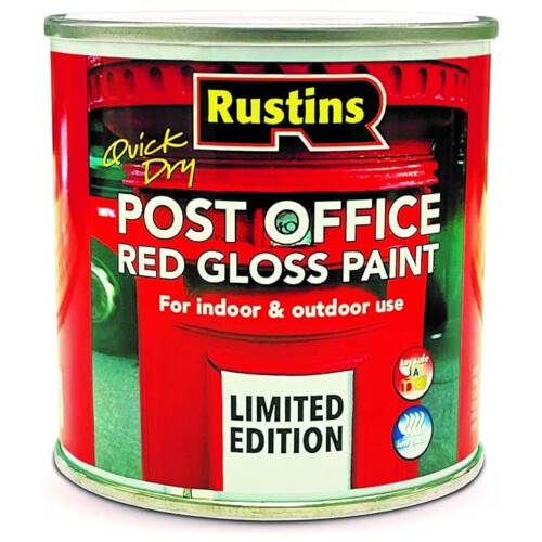 Rustins RUSTINS Quick Dry Small Job Gloss Paint Post Office Red 250ml
