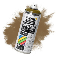 INRAL Acrylic Spray Paint Pearl Gold Glossy RAL1036 [400ml] – Universal Spray for Metal, Plastic, Wood & Stone – High-Coverage, UV & Rain Resistan