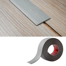 Zayejod 2M PVC Floor Transition Strip Self Adhesive,Light Grey Wood 5CM