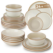 vancasso Reno Stoneware Dinner Set for 6 24 Pieces Plates and Bowls Se