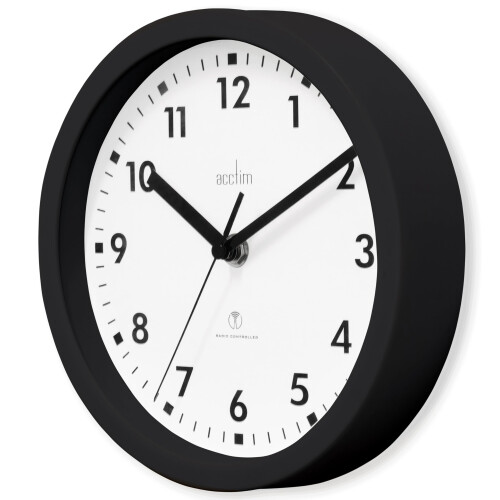 Acctim Acctim 74663 Nardo 20cm Radio Controlled Black Wall Clock 1