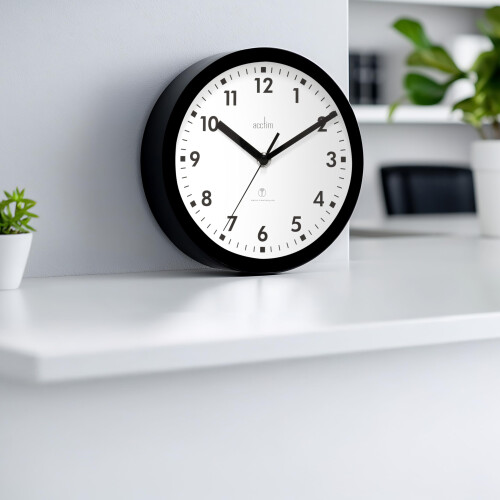 Acctim Acctim 74663 Nardo 20cm Radio Controlled Black Wall Clock 2