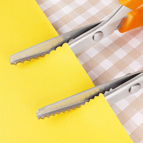 KUONIIY Pinking Shears 2 Pcs Serrated Scalloped Edges with a Thread S 1
