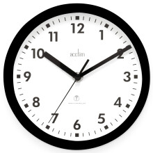 Acctim 74663 Nardo 20cm Radio Controlled Black Wall Clock