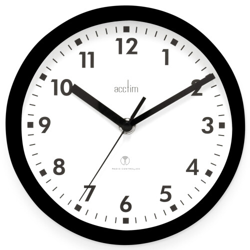 Acctim Acctim 74663 Nardo 20cm Radio Controlled Black Wall Clock