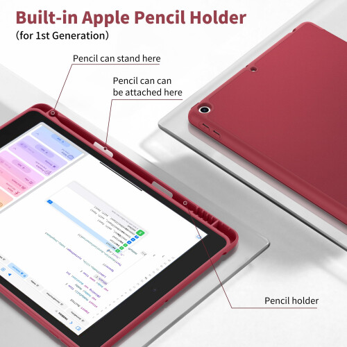 CACOE Case for iPad 9th/8th/7th Generation(2021/2020/2019) + Pencil Holder 2