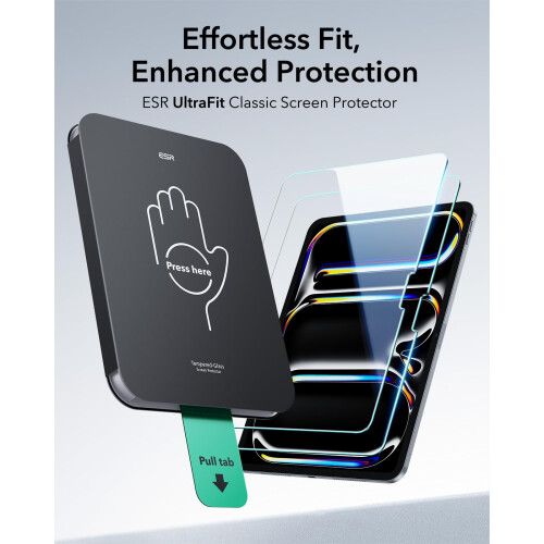 ESR 2 Pack Screen Protector for iPad Pro 11 Inch M5/M4, 9H Glass 2