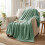 Aisbo Sage Green Throws Blanket for Sofas Single Fluffy Blanket Bed T 2